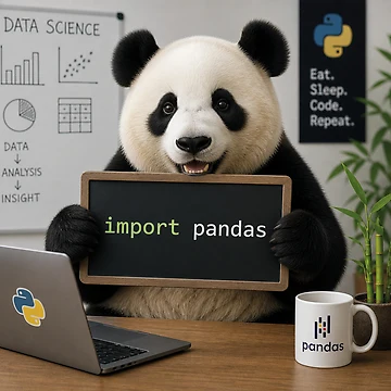 Artwork thumbnail, Import Pandas – Funny Python Data Science Coding Design by MerlinWear