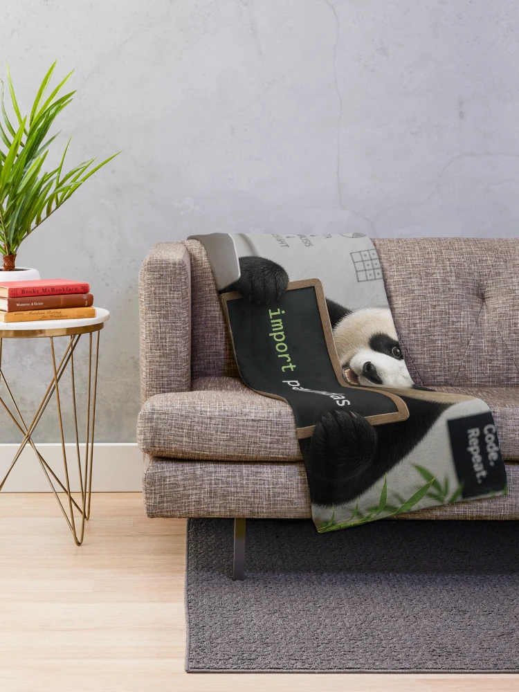 Thumbnail 2 of 6, Throw Blanket, Import Pandas – Funny Python Data Science Coding Design designed and sold by MerlinWear.