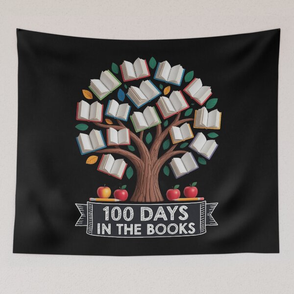 Item preview, 100 Days in The Books Reading Teacher 100th Day of School designed and sold by sailorjessiArt.
