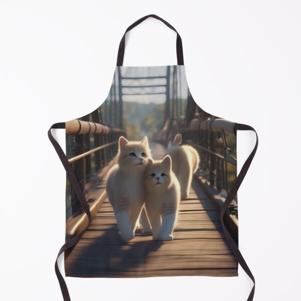 Item preview, Two Fluffy Kittens Walking Together on Bridge designed and sold by CASASIS_MERCH.