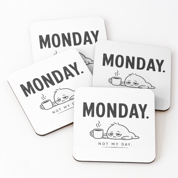 Item preview, Monday Minimalist Cartoon Coffee Mood Design for Office Workers designed and sold by RickE.