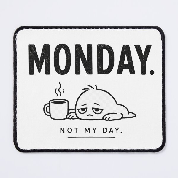 Item preview, Monday Minimalist Cartoon Coffee Mood Design for Office Workers designed and sold by RickE.
