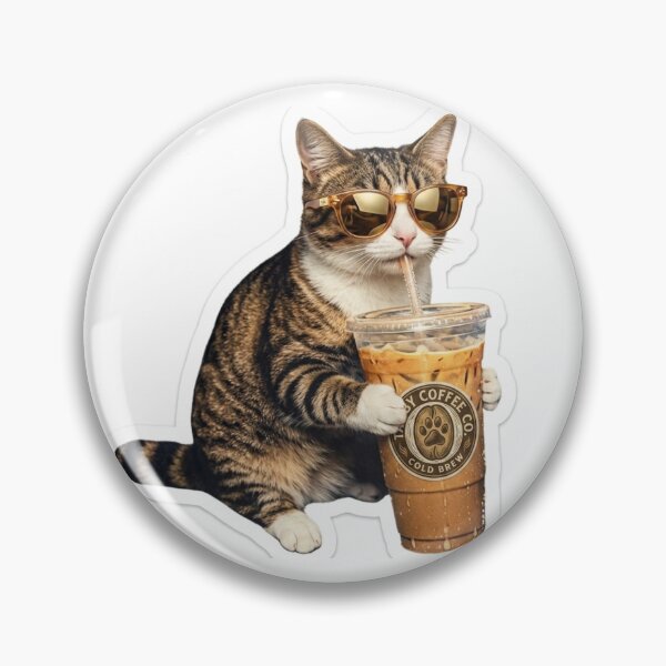Item preview, Cool Cat Drinking Iced Coffee designed and sold by Mad World Creations.