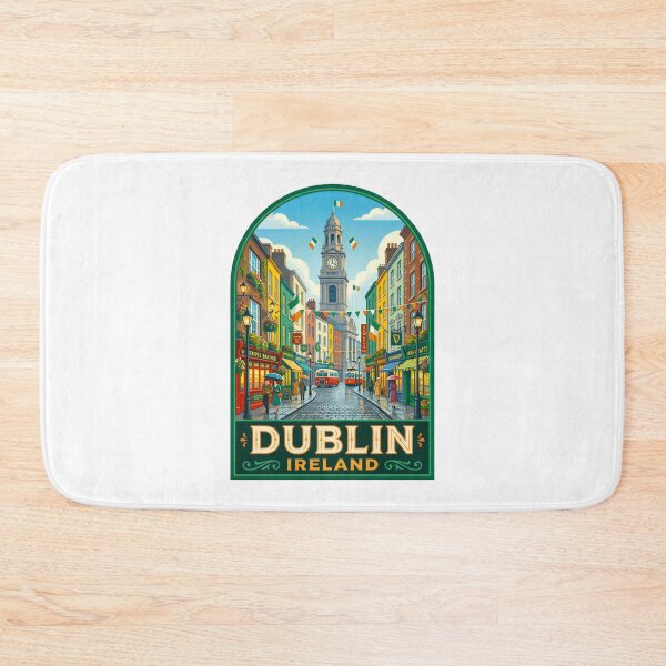 Item preview, Vintage Dublin Ireland Travel Poster | Retro Irish City Wall Art  designed and sold by andres felipe  Guevara Rincon.