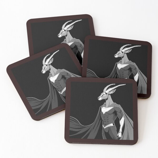 Item preview, Anthropomorphic Antelope Superhero in Dark Cape designed and sold by inkoutninja.