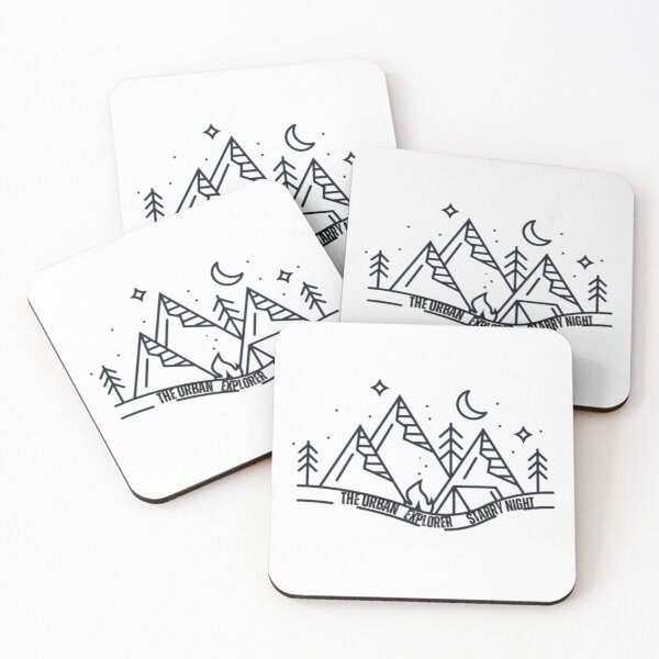 Item preview, Premium Starry Night Adventure – Minimalist Urban Explorer Mountain Art designed and sold by The Urban Explorer.