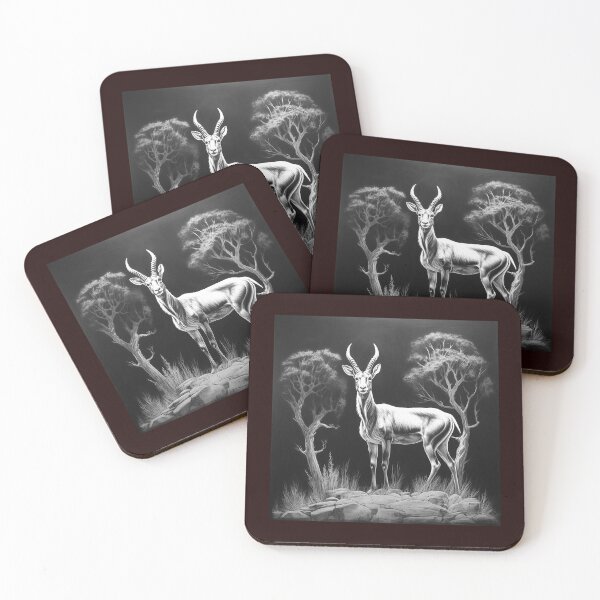 Item preview, Black and White Antelope Wildlife Art designed and sold by inkoutninja.