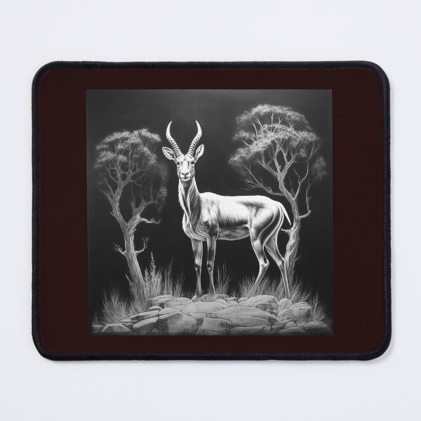 Item preview, Black and White Antelope Wildlife Art designed and sold by inkoutninja.
