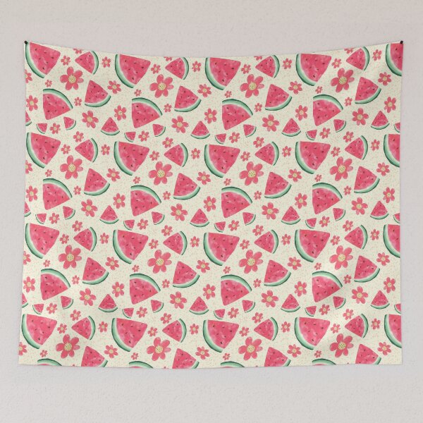 Item preview, Cute Watermelon and Flowers Pattern – Hand Drawn Summer Fruit designed and sold by SweetLilith.