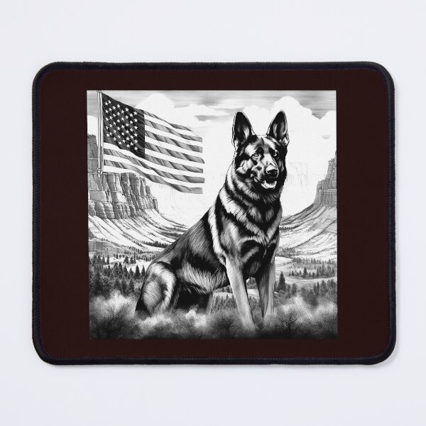 Item preview, Patriotic German Shepherd American Flag Art designed and sold by inkoutninja.