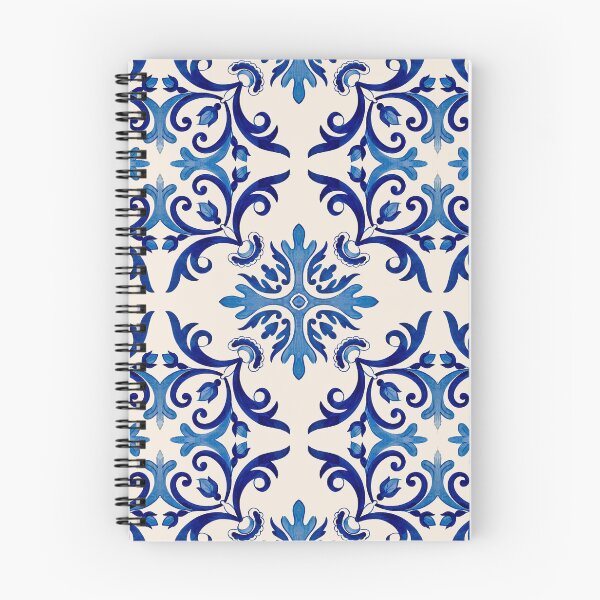 Item preview, Vintage-inspired Blue White Azulejo Tile Floral Pattern Lisbon Portuguese Decorative Ceramic Motif designed and sold by WheresMyMojo.