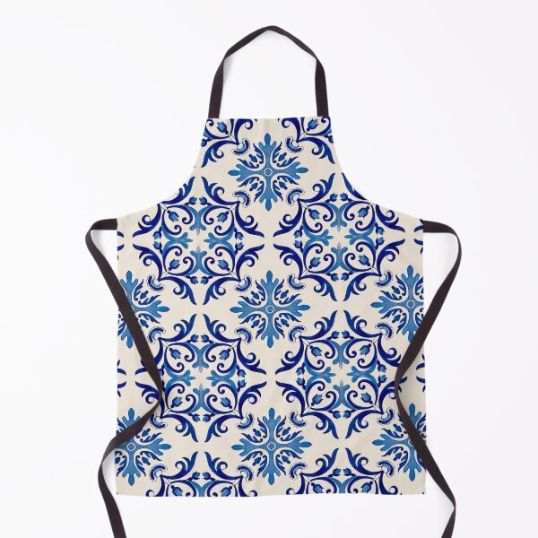 Item preview, Vintage-inspired Blue White Azulejo Tile Floral Pattern Lisbon Portuguese Decorative Ceramic Motif designed and sold by WheresMyMojo.