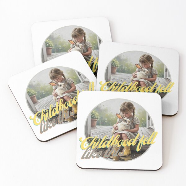Item preview, Childhood Felt Like This: Girl with Bunny in the Rain designed and sold by InfinitePawBond.