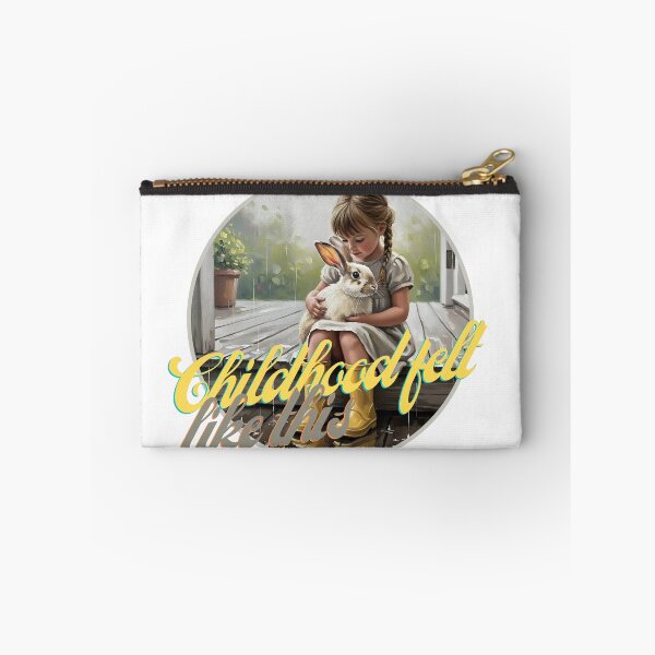Item preview, Childhood Felt Like This: Girl with Bunny in the Rain designed and sold by InfinitePawBond.