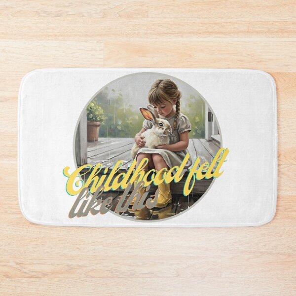 Item preview, Childhood Felt Like This: Girl with Bunny in the Rain designed and sold by InfinitePawBond.
