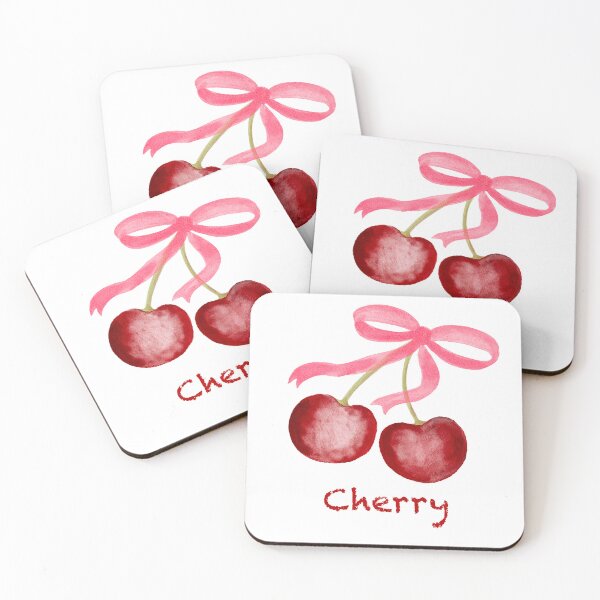 Item preview, Cherry coquette bow watercolor cute designed and sold by My Favorite Store.