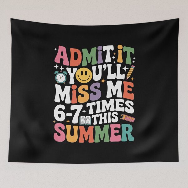 Item preview, End of School Teacher Admit It You'll Miss Me 67 Last Day designed and sold by fferomananul.