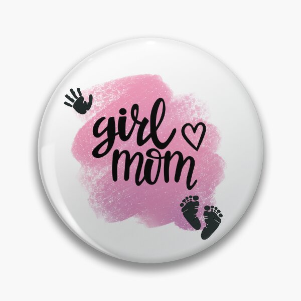 Item preview, Girl Mom with Hand & Footprints & Pink Background designed and sold by jeweleddesigns.