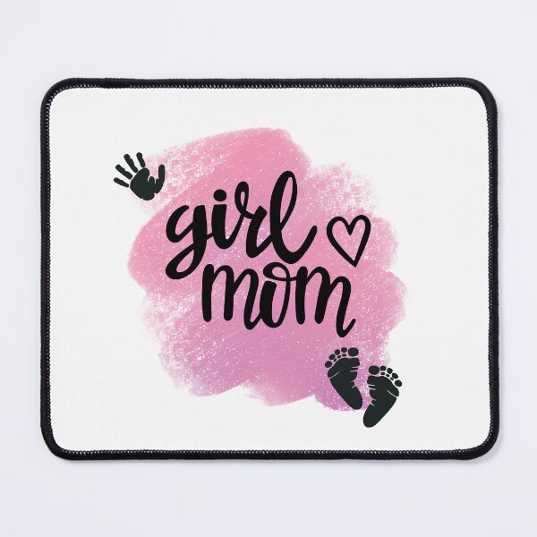 Item preview, Girl Mom with Hand & Footprints & Pink Background designed and sold by jeweleddesigns.