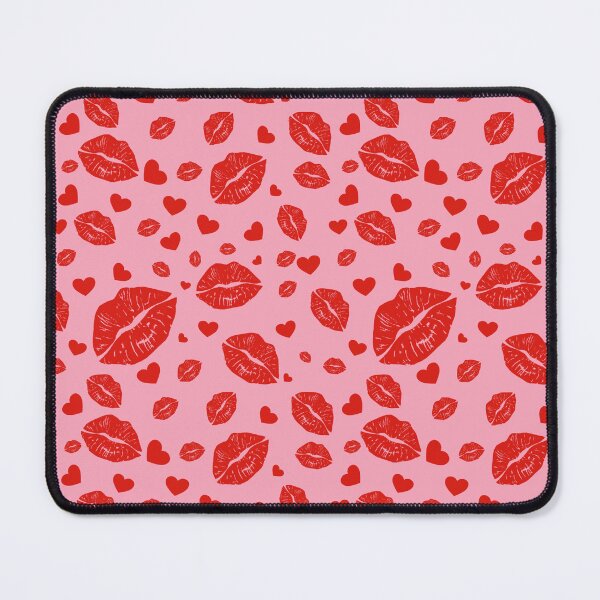 Item preview, Red Lips & Hearts Pattern – Cute Romantic Pop Art designed and sold by SweetLilith.
