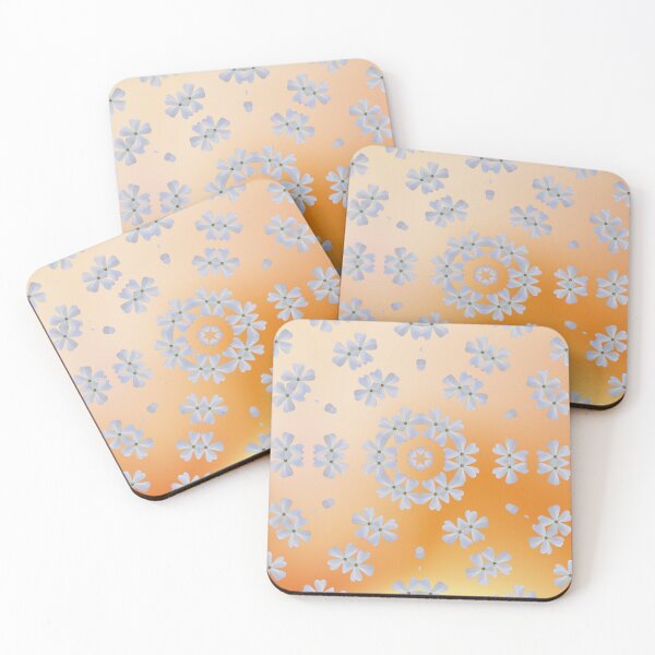 Item preview, White Phlox Floral Pattern – Warm Orange Botanical Design designed and sold by SilentBloomLab.