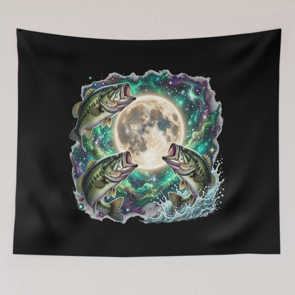 Item preview, Largemouth Bass Fishing Moon Galaxy , Cosmic Night Bass Fish Vintage Retro Angler Gift designed and sold by CCChillingfrog.