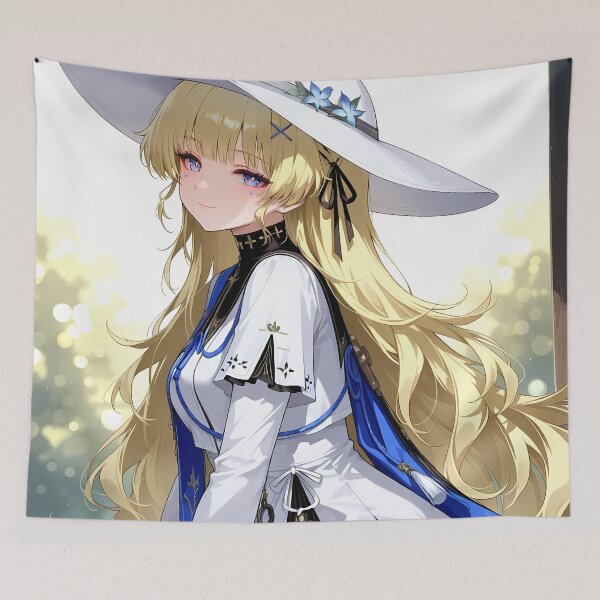 Item preview, Phoebe Wuthering Waves Golden Light White Dress Elegant Pose designed and sold by TanglenRabbit.