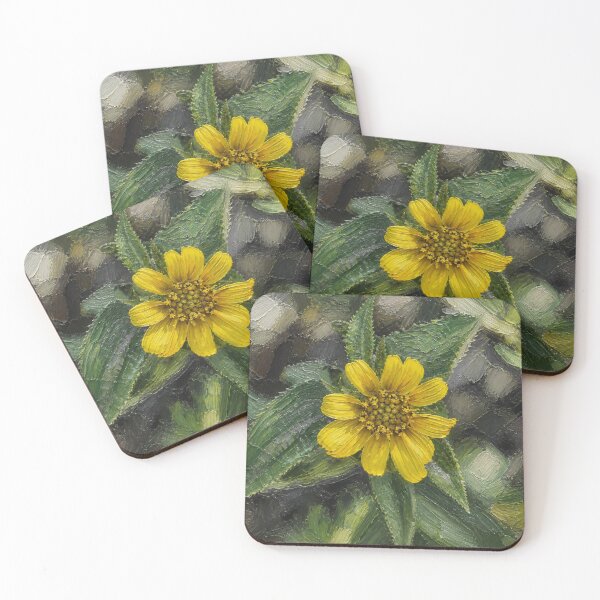 Item preview, Golden False Sunflower Impressionist Oil Painting designed and sold by Blossom-Breeze.