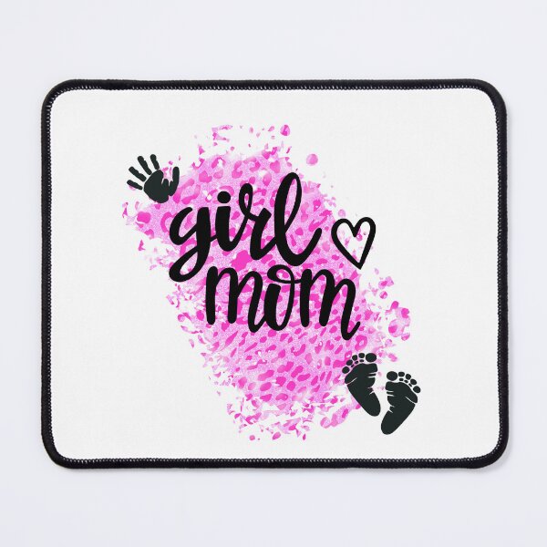 Item preview, Girl Mom with Hand & Footprints & Pink Leopard Print Background designed and sold by jeweleddesigns.