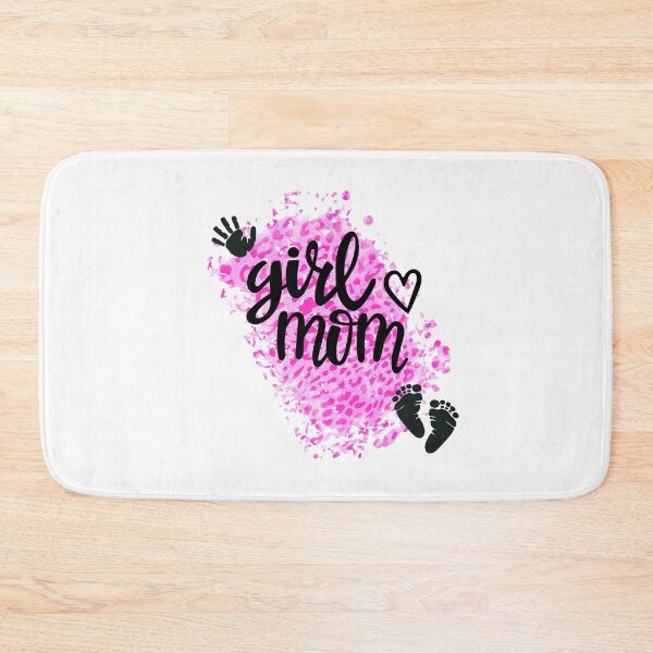 Item preview, Girl Mom with Hand & Footprints & Pink Leopard Print Background designed and sold by jeweleddesigns.