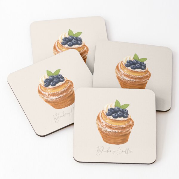 Item preview, Blueberry Cruffin Illustration – Blueberry Dessert Pastry Art, Cute Bakery Food Drawing, Cruffin Sticker designed and sold by simplepaperplan.