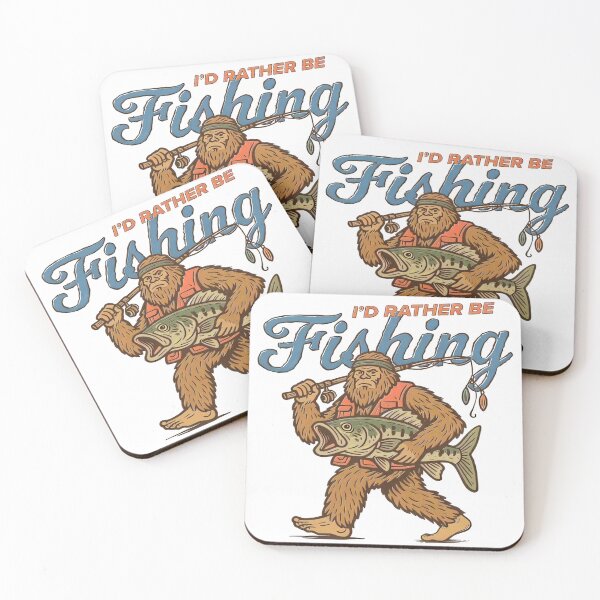 Item preview, Funny Bigfoot Fishing Shirt I'd Rather Be Fishing, Sasquatch Fisherman Bass Fishing Gift designed and sold by CCChillingfrog.