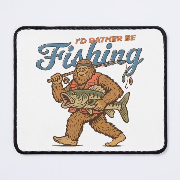 Item preview, Funny Bigfoot Fishing Shirt I'd Rather Be Fishing, Sasquatch Fisherman Bass Fishing Gift designed and sold by CCChillingfrog.