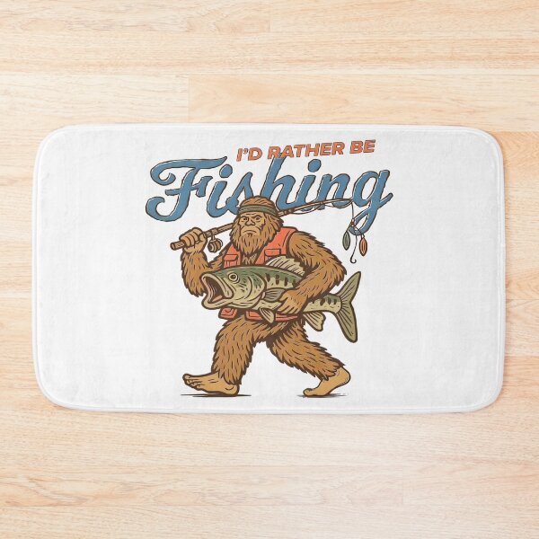 Item preview, Funny Bigfoot Fishing Shirt I'd Rather Be Fishing, Sasquatch Fisherman Bass Fishing Gift designed and sold by CCChillingfrog.