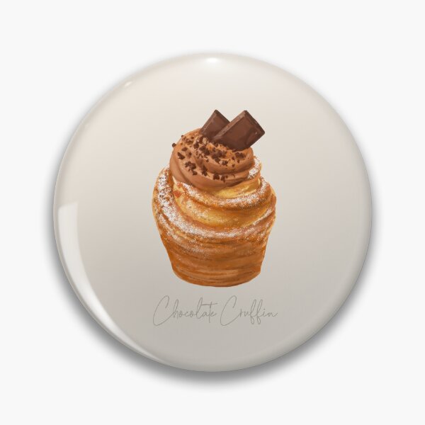Item preview, Chocolate Cruffin Illustration – Chocolate Dessert Pastry Art, Cute Bakery Food Drawing, Cruffin Sticker designed and sold by simplepaperplan.