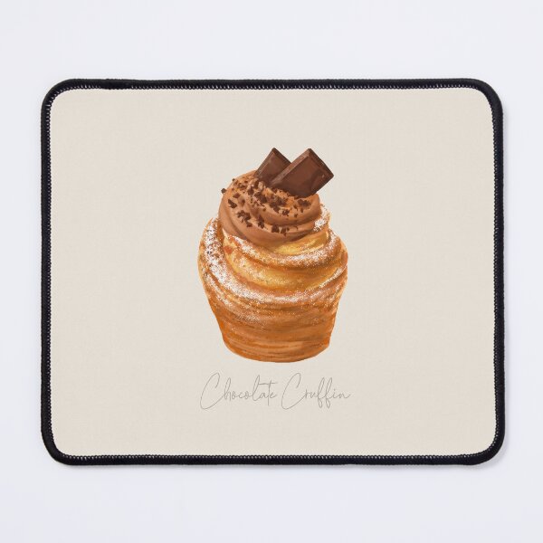 Item preview, Chocolate Cruffin Illustration – Chocolate Dessert Pastry Art, Cute Bakery Food Drawing, Cruffin Sticker designed and sold by simplepaperplan.