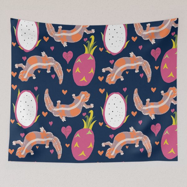 Item preview, Mysterious Colorful Night Jungle with Lizard and Dragon Fruit  designed and sold by Designs by Sara Felton.