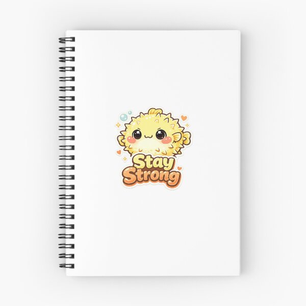 Item preview, Stay Strong Pufferfish Sticker | Cute Kawaii Motivation designed and sold by CutePrintCorner.