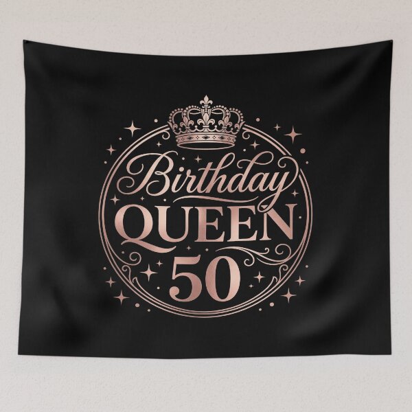 Item preview, Birthday Queen 50, 50th Birthday Gift for Women, Elegant Crown Rose Gold Party designed and sold by CCChillingfrog.