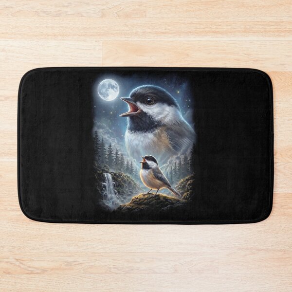 Item preview, Funny Chickadee Howling Moon Art Bird Lover Birding designed and sold by DoodleTortle.