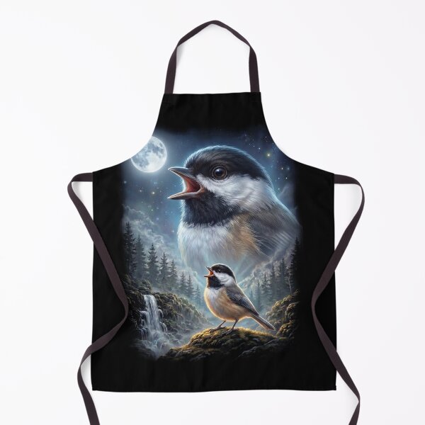 Item preview, Funny Chickadee Howling Moon Art Bird Lover Birding designed and sold by DoodleTortle.