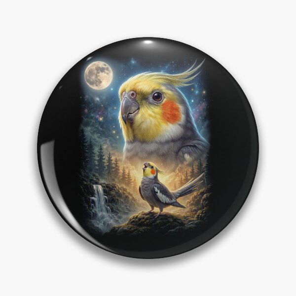 Item preview, Funny Cockatiel Howling Moon Art Parrot Lover designed and sold by DoodleTortle.