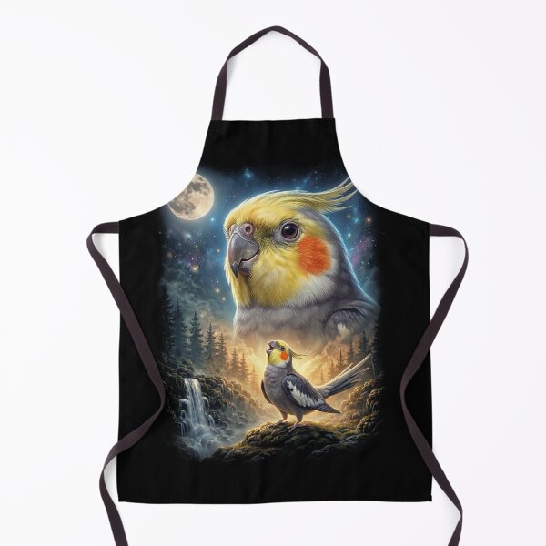 Item preview, Funny Cockatiel Howling Moon Art Parrot Lover designed and sold by DoodleTortle.