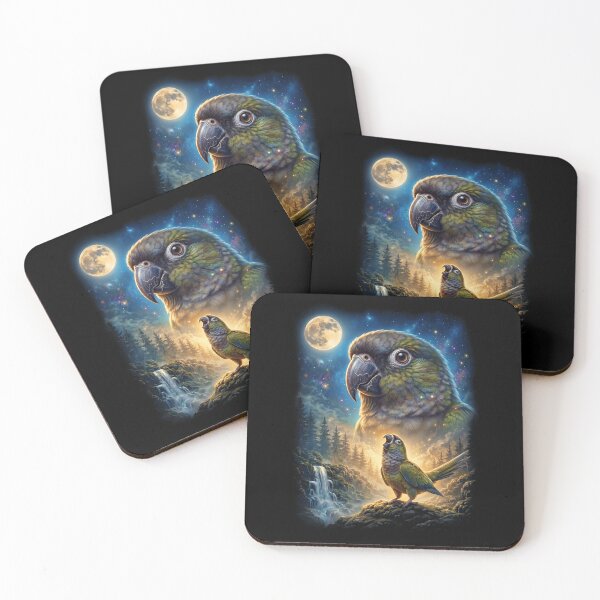 Item preview, Funny Dusky Conure Howling Moon Art Parrot Lover designed and sold by DoodleTortle.