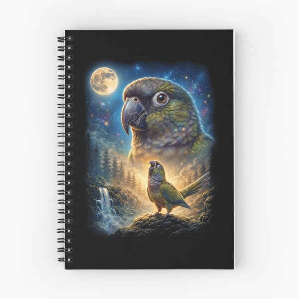 Item preview, Funny Dusky Conure Howling Moon Art Parrot Lover designed and sold by DoodleTortle.