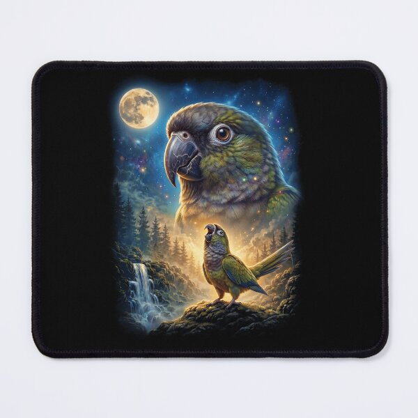 Item preview, Funny Dusky Conure Howling Moon Art Parrot Lover designed and sold by DoodleTortle.
