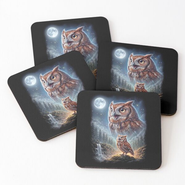 Item preview, Funny Eastern Screech Owl Howling Moon Art Bird Lover Birding designed and sold by DoodleTortle.