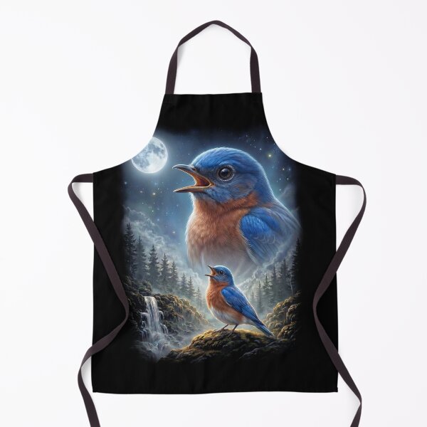 Item preview, Funny Eastern Bluebird Howling Moon Art Bird Lover Birding designed and sold by DoodleTortle.