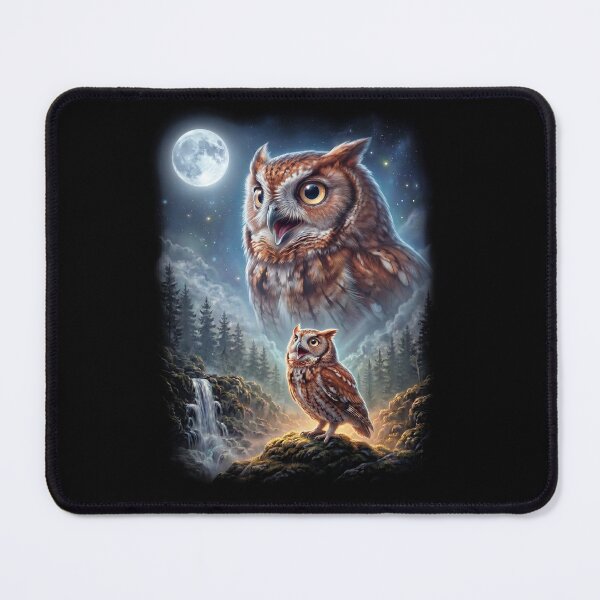 Item preview, Funny Eastern Screech Owl Howling Moon Art Bird Lover Birding designed and sold by DoodleTortle.