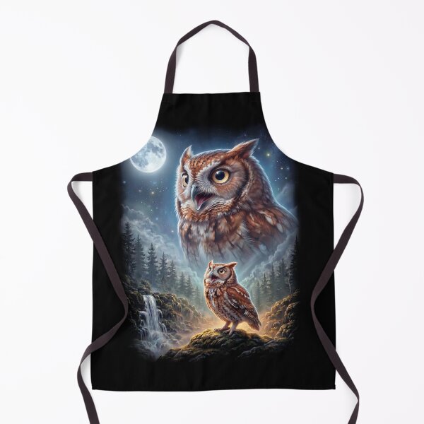 Item preview, Funny Eastern Screech Owl Howling Moon Art Bird Lover Birding designed and sold by DoodleTortle.